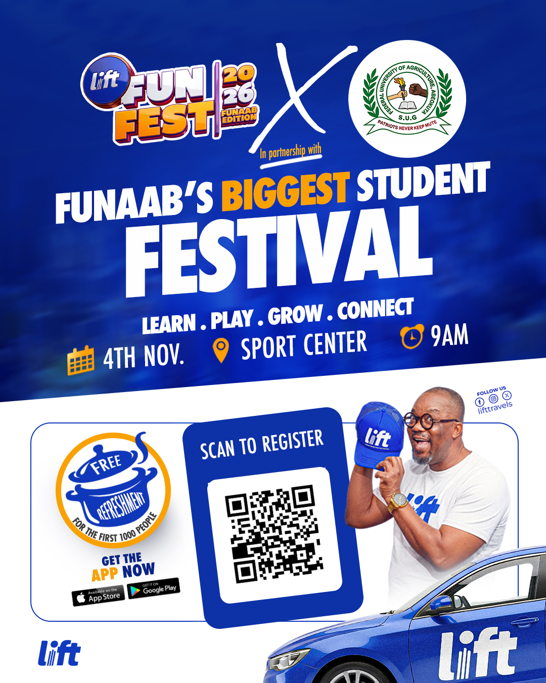 Lift Fun Fest 2026 FUNAAB Edition, 4 November, FUNAAB Sport Center